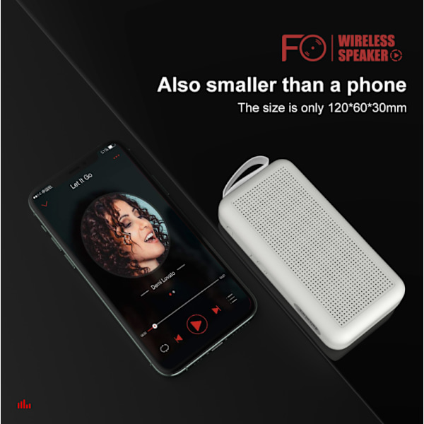 Bluetooth-högtalare, Kreativ Graffitimålad Mini Kort FM Trådlös Högtalare (Vit)