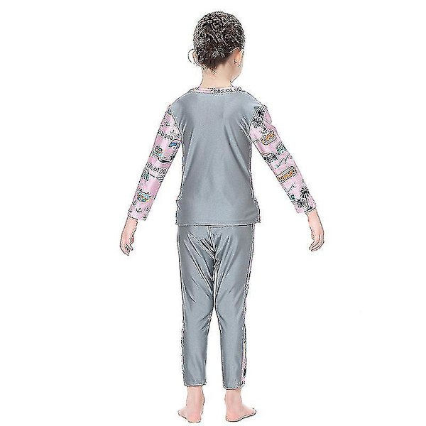 3-pack Muslimsk Badkläder för Flickor - Burkini, Islamisk Baddräkt, Strandkläder Grey 5-6 Years