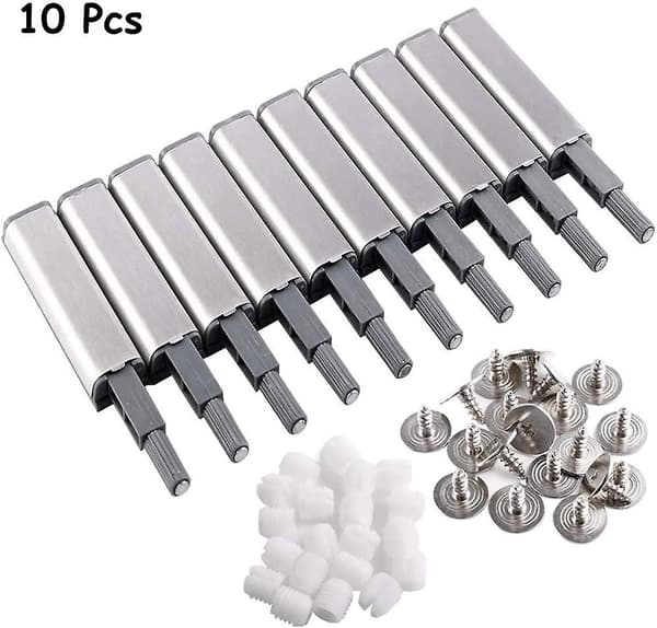 Dør Dæmper, 10 Styk Dæmper Buffer Tryk For At Åbne Lukning, Tryk For At Åbne System Dæmper Buffer Til Skabsdør Skuffe Lukning Med Magnetisk Bit Til Dør, C