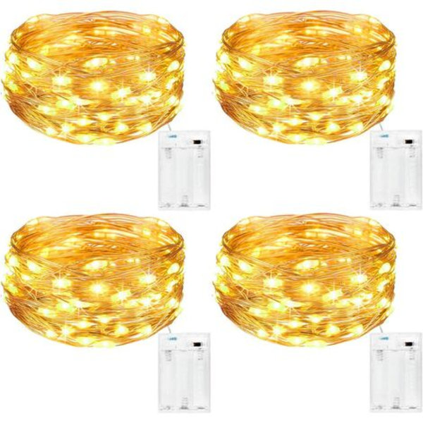 Fairy Lights [4-pack], Mini Batteridrivna Fairy Lights 5m 50 LED Inomhus och Utomhus Dekorationsbelysning för Sovrum Jul