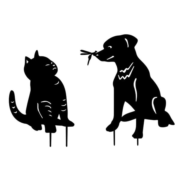 1 Sort Akryl Hund Have Statue Sort Omrids Dekoration