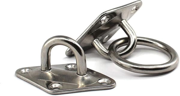 Set med 4 tunga 304 rostfria stål M6 krokar för takmontering utan ring