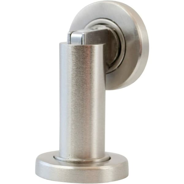 Magnetisk dørstopper MS010 i rustfrit stål-look Dørstopper Materiale til gulv- og vægmontering, ø: 5 cm, h: 8,4 cm