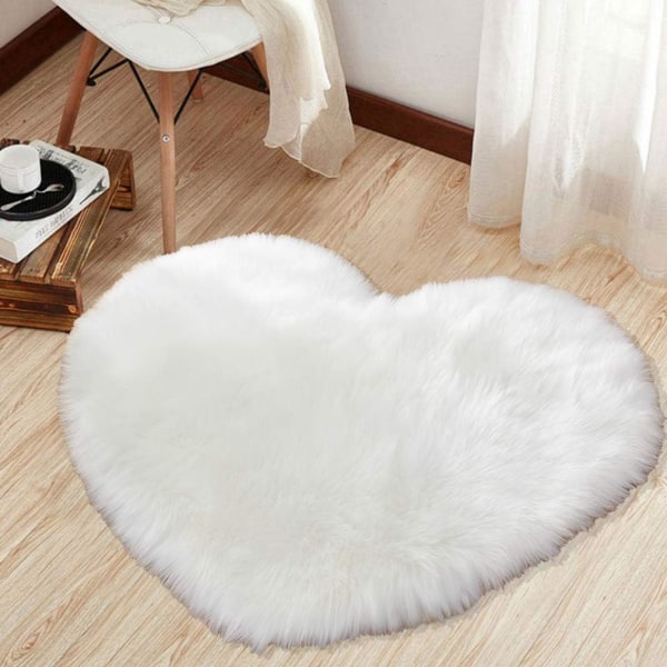 Faux Lambskin Rug Shaggy Sheepskin Faux Fur Rug Shaggy Fur Super Soft Faux Lambskin Rug for Chair Sofa Bed Carpet Living Room Bedroom Kid's Room (Whit