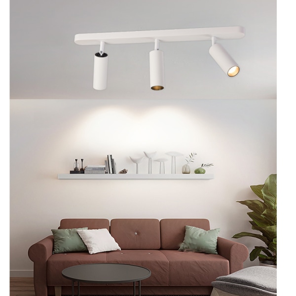 Nordiska kreativa trehuvudsspotlights, hemtak med dubbelhuvud LED-taklampor, friöppnande spotlights för vardagsrum och sovrum (2 * 7W svart