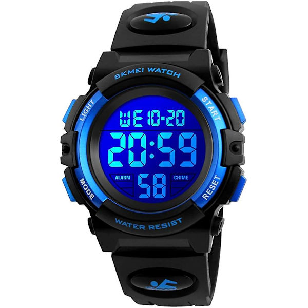 Barnklocka Digital Sport Vattentät Elektronisk Barnklocka Alarmklocka 12/24 H Stoppur Kalender Pojkflicka Armbandsur