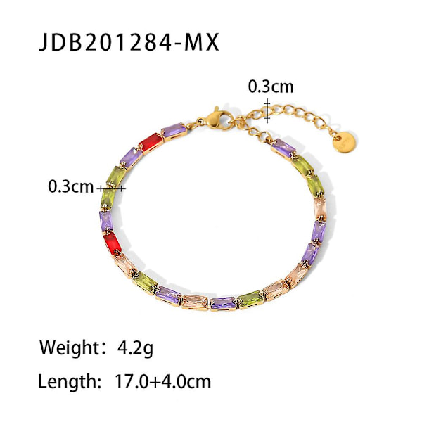 Armband Kvadratisk Dagligt Outfit Metalliskt Element B1407 JDB201284-MX