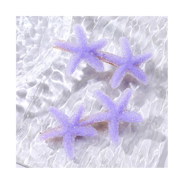 2-pack Stjärnformade Hårclips Marin Tema Dekoration Platta Lugg Pin Sida Pin