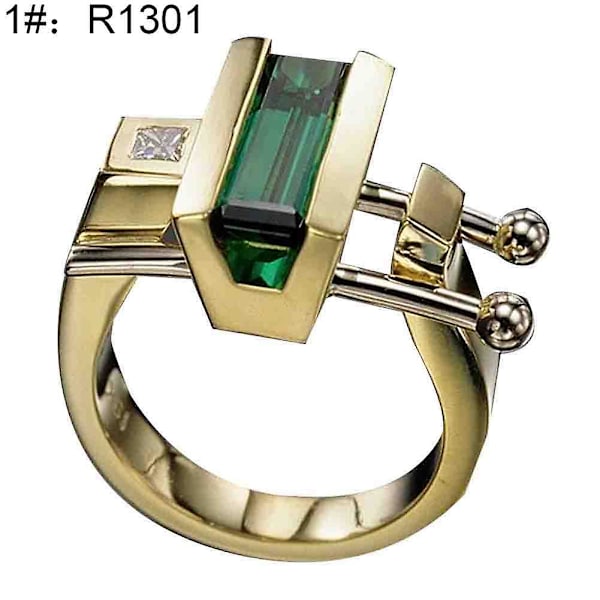 Mode Kvinnor Kubisk Zirkonia Inlagd Geometrisk Finger Ring Fest Smycken Present 4 US 10