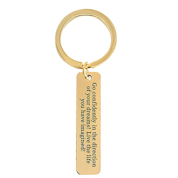 Valmistumisluokan lahjakirjain avaimenperä ruostumattomasta teräksestä riipus 50 * 12 mm Gold F00031