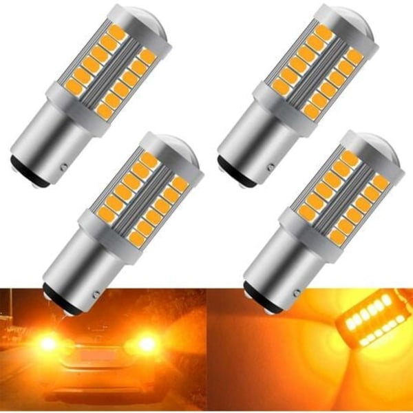 Amber 1157 BA15D P21/5W 5630 33SMD Bil Canbus LED-lampor 900LM Super Bright Fram och Bak Blinkers Blinkers Blinkers