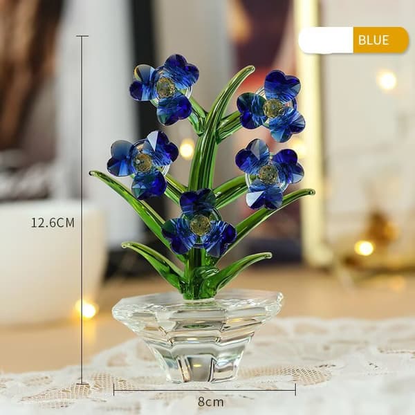1 stk. (Blå) Krystallorkidé Blomsterfigur Solfanger Jul
