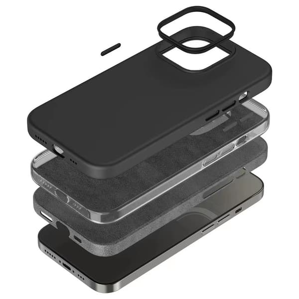 1 svart lämpligt iPhone14plus skyddsfodral, illusionsskydd