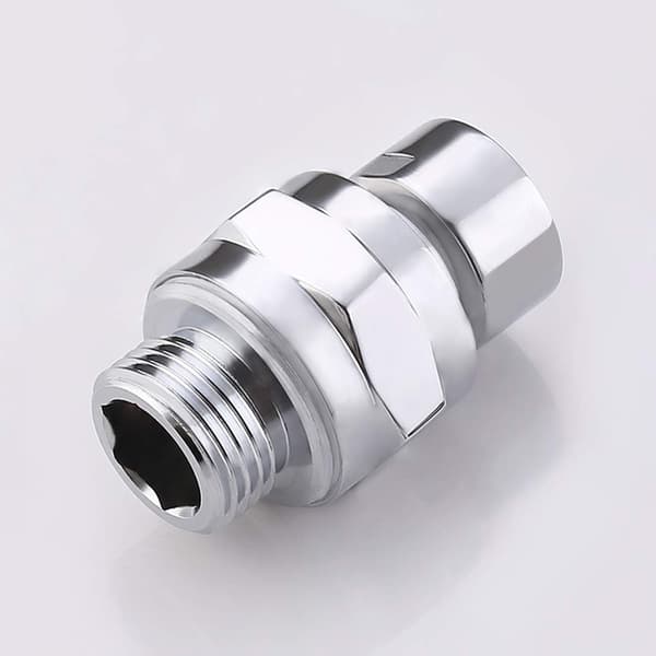 Dusjhodeadapter med kuleledd, messing, justerbar dusjarmsforlengelse, universell montering, polert krom (PSB101 blank)