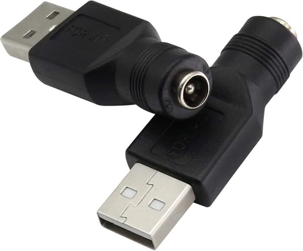 USB 2.0 A han til DC 5.5x2.1mm stik opladningsstik strømadapter USB-stik 5V (strømadapter 2.5A maks.)