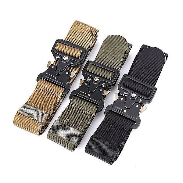 3,8 cm Taktiskt Nylonbälte för Utomhusvandring Sport Midjeband Armé Militärt Spänne Midjebälte Brown