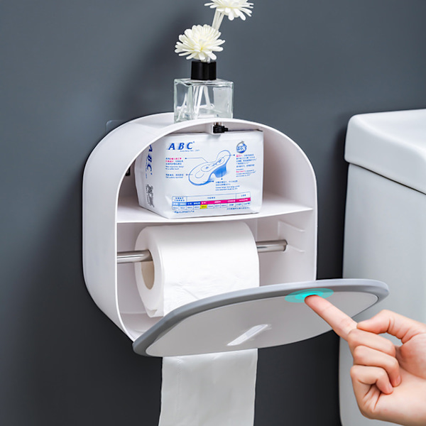 Reikäinen wc-paperilaatikko, wc-paperin säilytykseen (sitruunankeltainen)