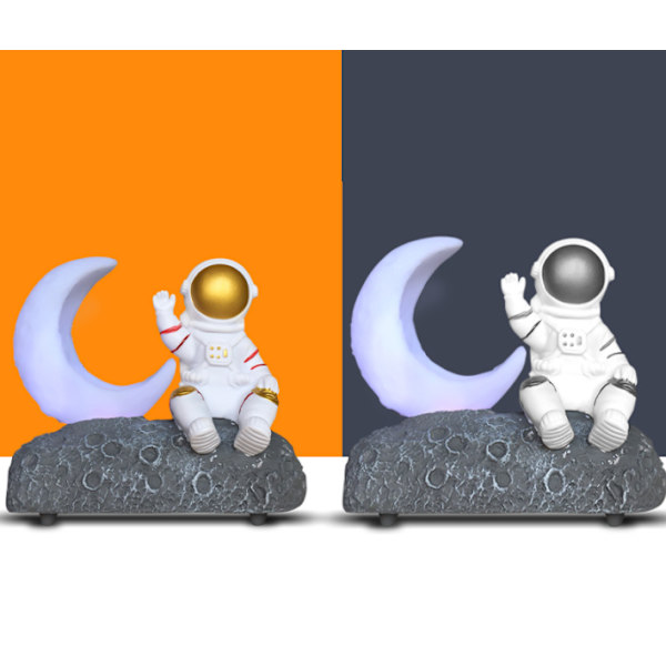Månelys astronaut bluetooth højttaler, gavedekoration højttaler (sølv)