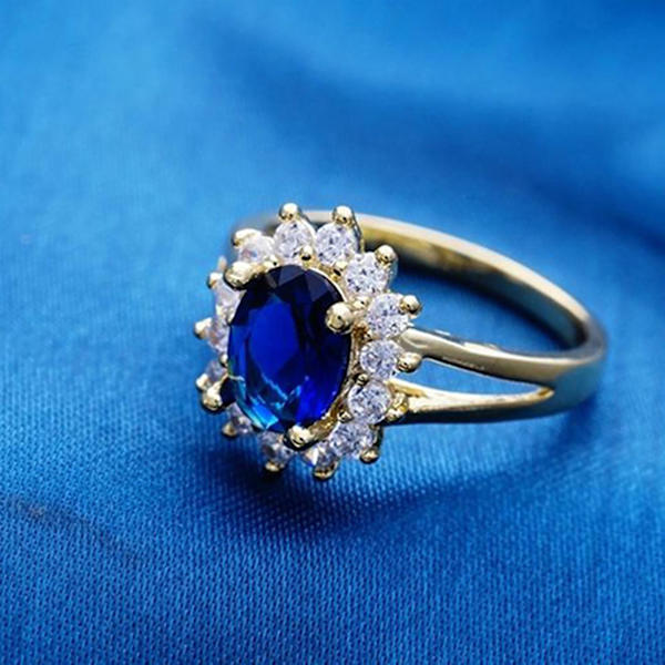 Bröllopsring fint utförande smycken gåva kvinnor elegant strass fingerring för bal Purple Size 8