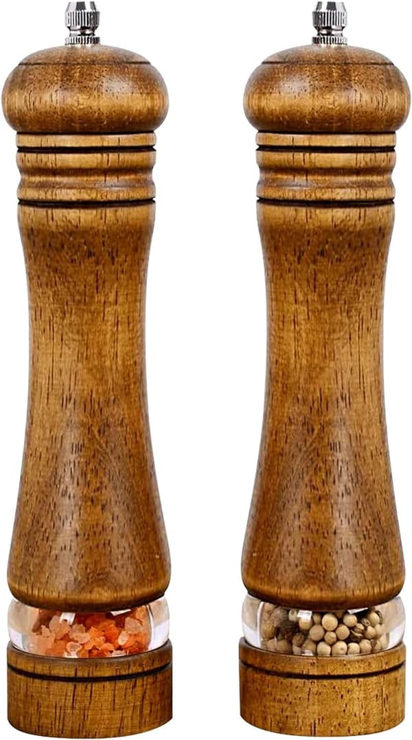 2-pack (antik) salt- och pepparkvarnar, stor kapacitet salt