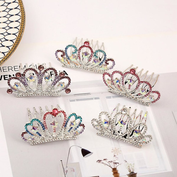 Barnens Rhinestone Crown Hårkam Babytillbehör Barnens Dag Huvudbonad Style 9