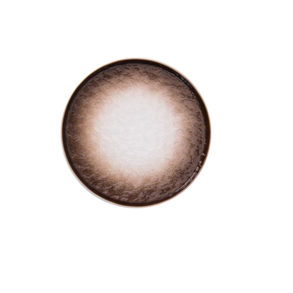 Stone Grain Ceramic Round Fruit Plate, Brown, 12inch (30.5*30.5*2.5cm),