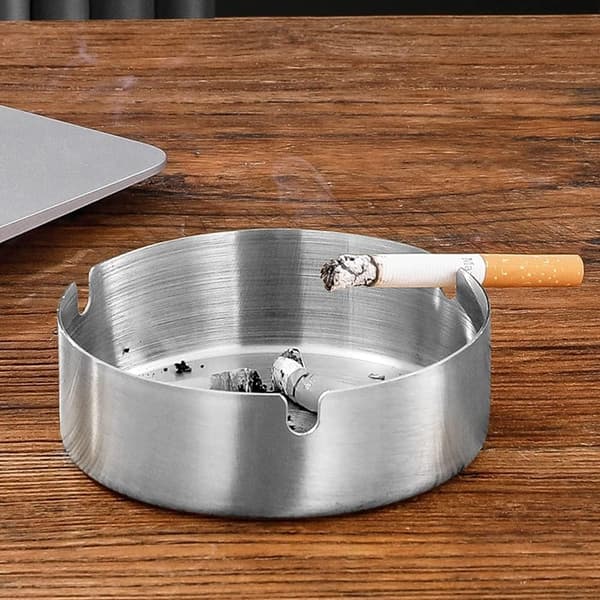 Askkopp i rostfritt stål Rund cigarettaskkopp Askkopp i metall