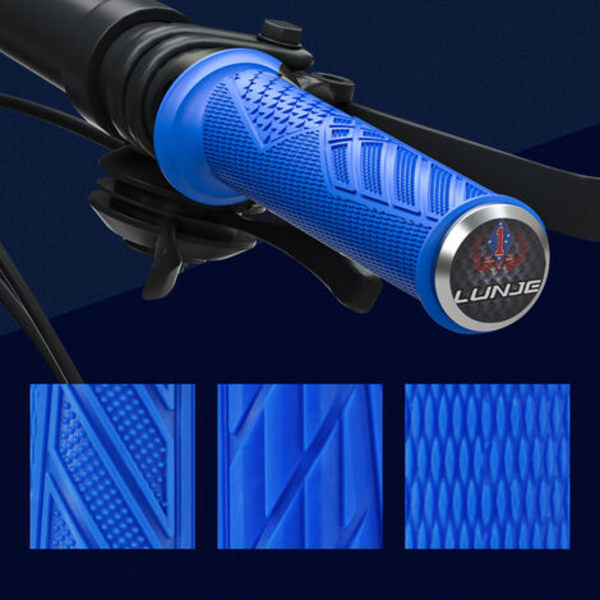 MTB-ohjaimet, ergonomiset MTB-rannekkeet, liukumattomat kumiohjaimet, MTB-kahvat kaksoislukkoilla, pituus 140 mm, halkaisija A