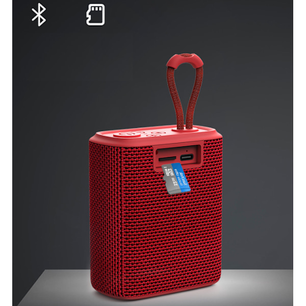 Trådlös Bluetooth-högtalare, tyg vattentät kort mini bärbar högtalare (grå)