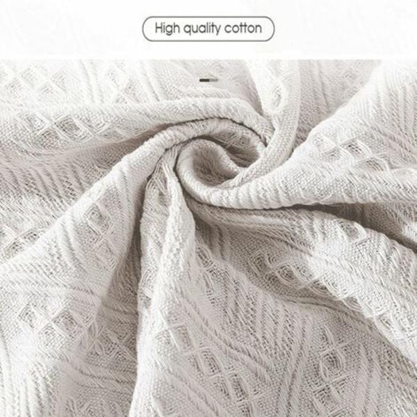 Puuvillainen sohvanpäällinen heittopyyhe, neulottu sohvanpäällinen sohvan istuimet pöydät kaapit huonekalut Anti T-kehyksen beige 90
