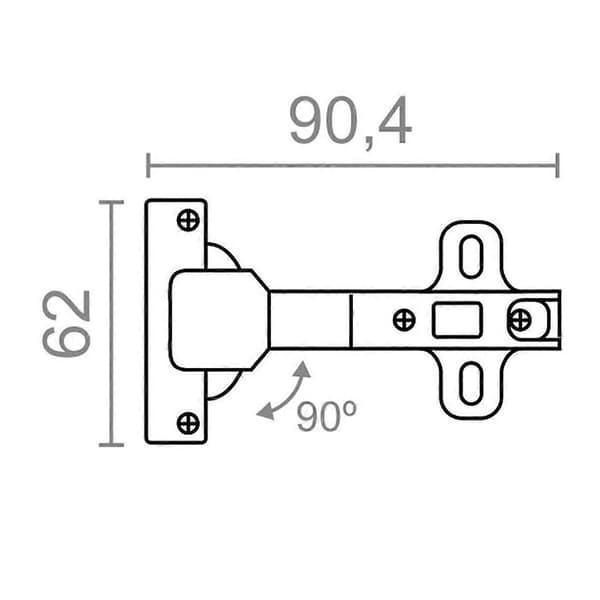 Sarana 85657 BC13 Teräs Kulmakaappi 90º Mäntä