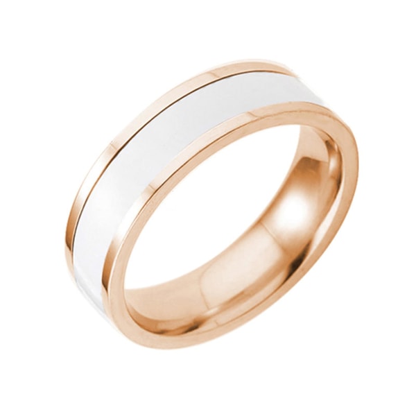 Ring Mode Dekorativ Titanstål Unisex Enkel Fingerband För Dagligt Liv Rose Gold and Black US 10