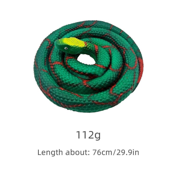Kreativt lurt høyt leketøy 30in slange myk lim skummel hel person gummidyr falsk slange leker S Dark green