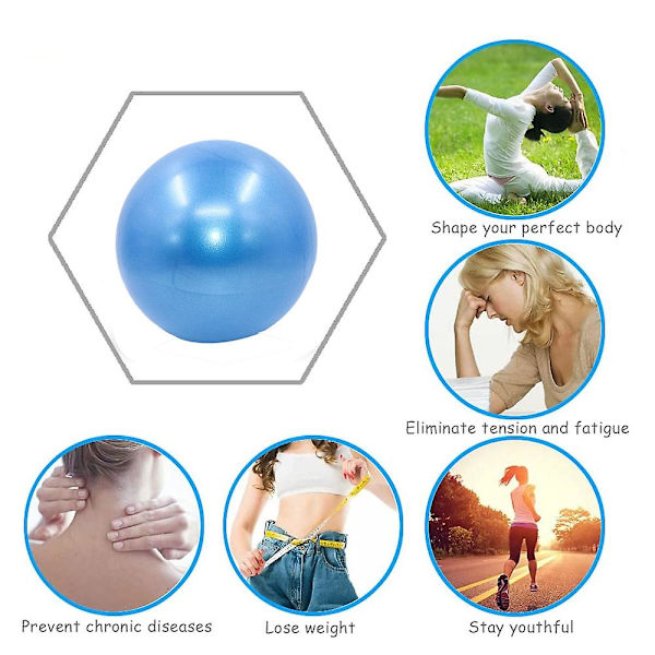 Mini jooga pilates -pallo vakautta parantavaan harjoitteluun kuntosalille, räjähdyssuojattu ja liukumaton pallo Blue