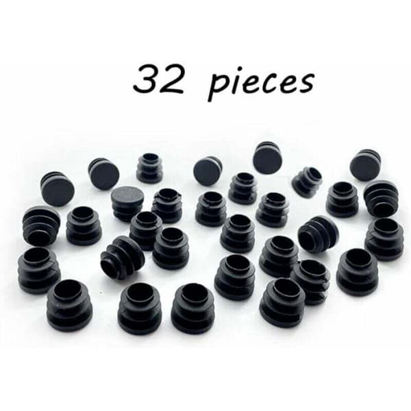 16 mm stolhetter, 32 stk, runde stolbenhetter i plast, stolrørhetter, stolbenbeskyttere
