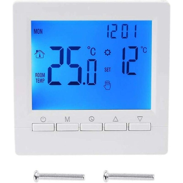 Smart Wall Thermostat With Lcd Display For Floor Heating - Blue Backlight