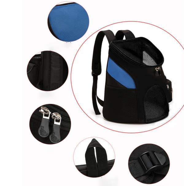 Kæledyrsmøbler Multifunktionel og praktisk foldbar kæledyrsrygsæk Blå Sort L