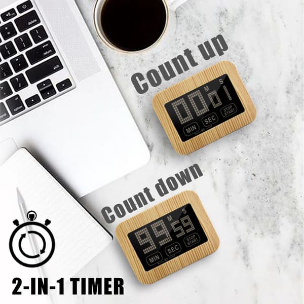 Upplyst Köktimer, Magnetisk Timer, Pekskärm Digital Timer, Kraftfull Nedräkningstimer med LCD-pekskärm, Magnetisk Timer för Kök, Sho