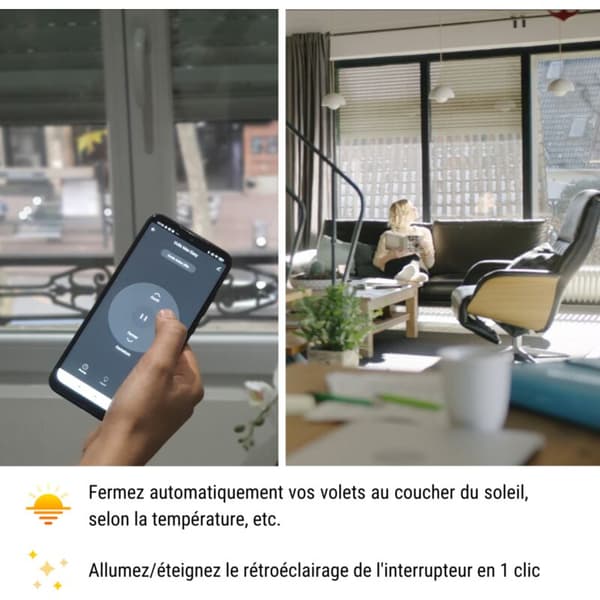Smart strömbrytare för rulljalusier - Enkel installation, röststyrning med Alexa, Google Home och Siri, fjärrkontroll och timerprogrammering