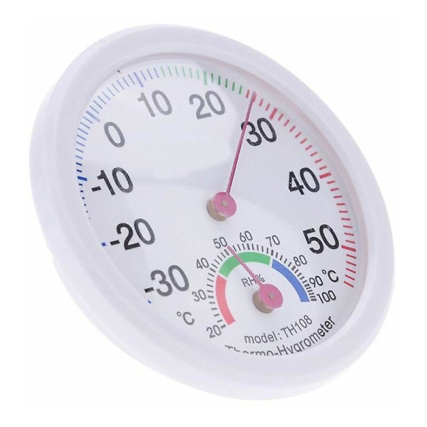 Vit klockformad inomhus utomhustermometer Temperatur Hygrometer Fuktighetsmätare