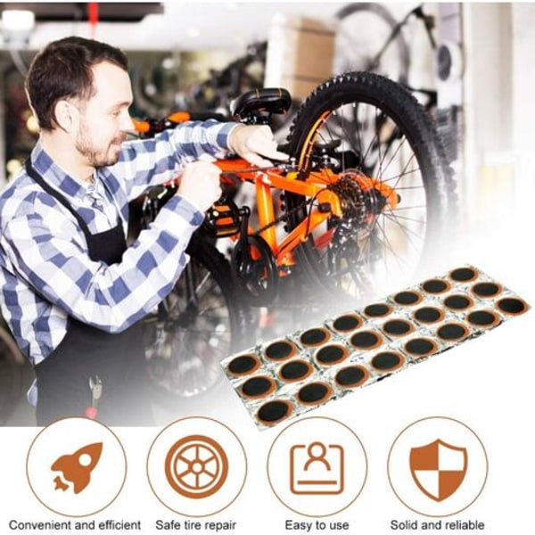 48 stk. Heavy Duty Gummidek Reparation 25mm Akut Dæklap Universal Dæklap Rund Motorcykel Dæk Reparation til Cykel M