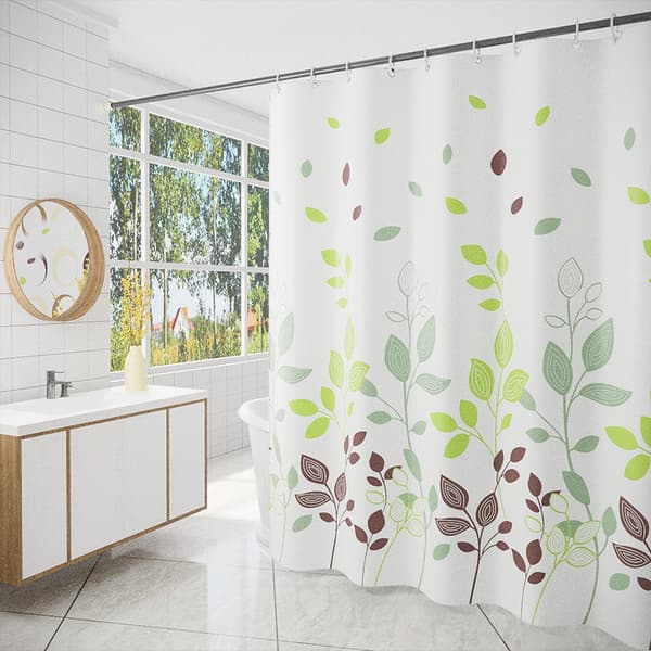 Blad badeforhæng 180 bred * 200 høj CM,