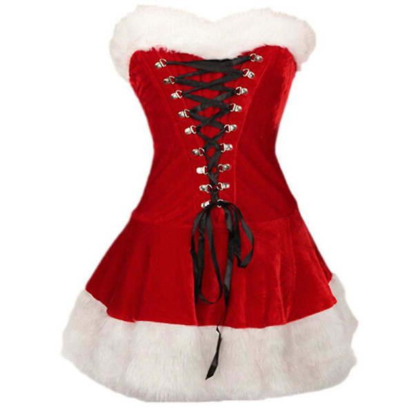 2-delad högkvalitativ röd jultomtekostym för vuxna kvinnor Cosplay Jul Nyår Hemfest Maskeraddräkt M