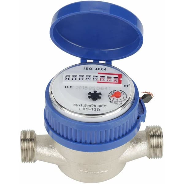 15mm 1/2\" Intelligent Household Mechanical Rotor Type Water Meter for Cold Water Pointer Digital Display Combination Wat