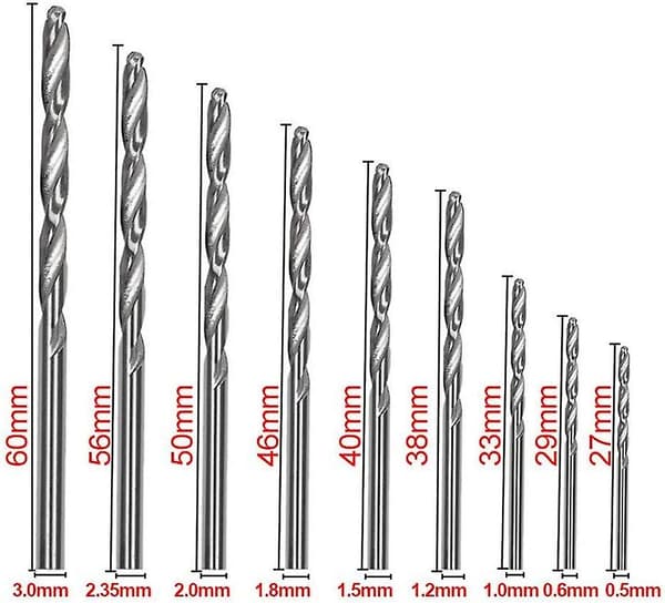 25 stk. HSS Mikro Twist Bor Sæt 0,5mm-3mm Til Dremel Håndværk DIY Værktøj