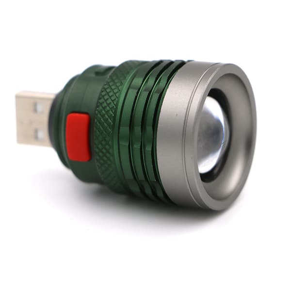 LED USB-hoved mini-fyldlys i aluminium, stærkt
