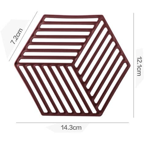 Trivet Køkken Grydeunderlag Silikon Pad Måtte 14,3*12,1cm 4 Stk Sort Rød Blå Beige