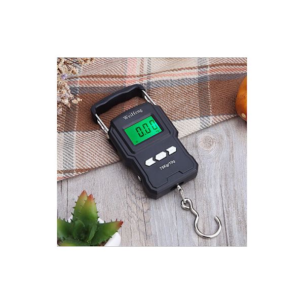 Fiskevåg 165lb / 75kg Hängande Bagagevåg, Bagagevåg med Bakgrundsbelyst LCD, Måttband