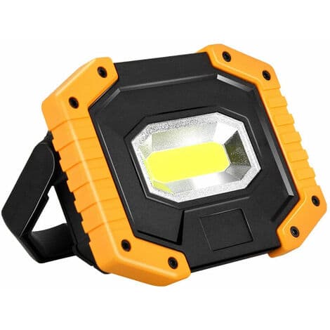 30W LED arbeidslys, T-SUN oppladbart batteri byggeplass spotlight, bærbart vanntett arbeidslys med 2*oppladbart