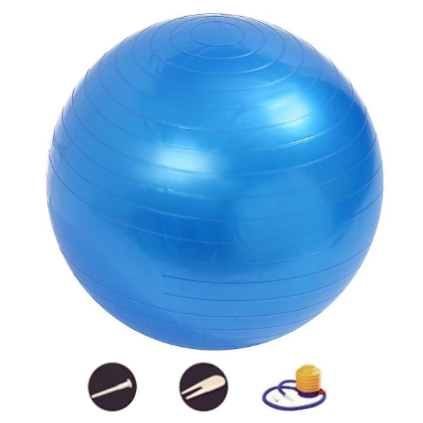 Treningsball og yogaball for treningsbalanse og kjernestyrke og stabilitetsball med pumpe Blue